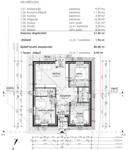 61 m2 nettó DKZAGU4 alaprajz