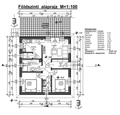 56 m2 nettó CSMÁNU435 alaprajz