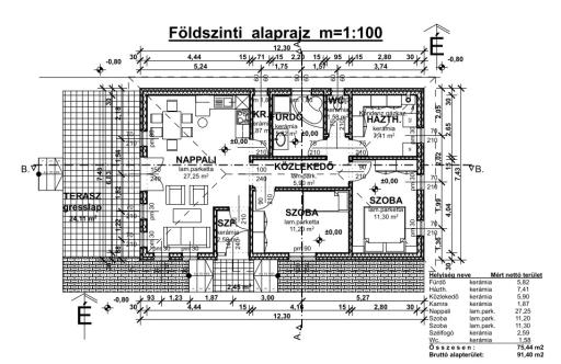 75 m2 nettó KPSZNYS30 alaprajz
