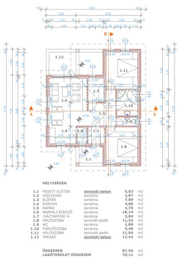 70 m2 nettó ESZNC259155 alaprajz