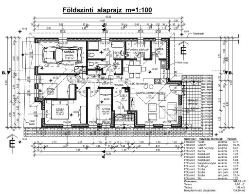 106 m2 nettó VFKPSU17521 alaprajz garázs