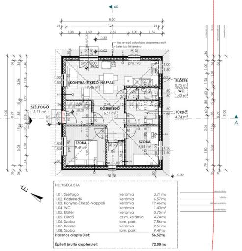 57 m2 nettó NLNDKU34 alaprajz