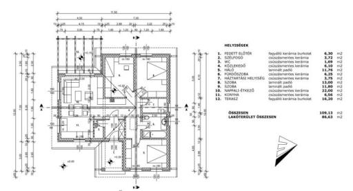 87 m2 nettó PFFHAU2832 alaprajz