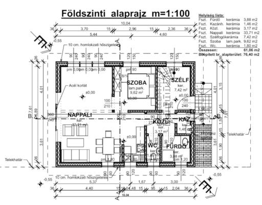 61 m2 nettó KGYBSZU349 alaprajz